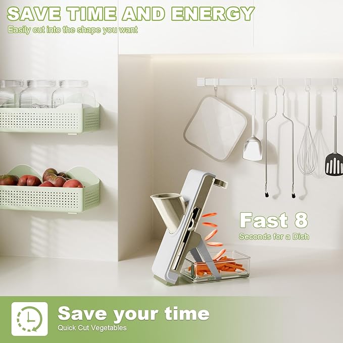 Eletronova Safe Mandoline Slicer for Kitchen, Vegetable Slicer for Kitchen