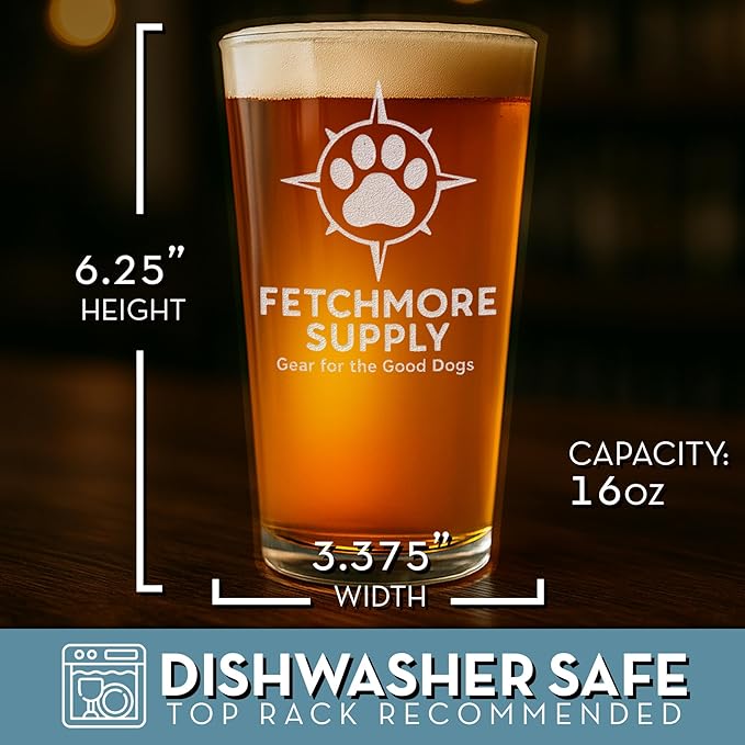 Personalized Pint Beer Glass 16oz – Custom Etched Drinking Glass with Your Logo – Bulk Laser Engraved Promotional Products for Business, Company Branding, Events, Weddings, Party Favors