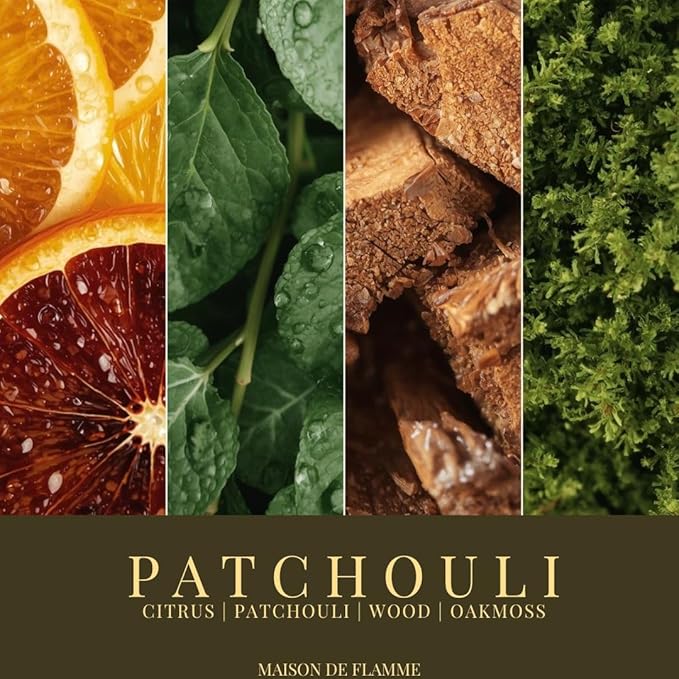 Patchouli Odor-Eliminating Scented Candle, 200g/7oz White Jar – Long-Lasting Soy Wax Blend Candle for Smoke, Kitchen & Home Odors