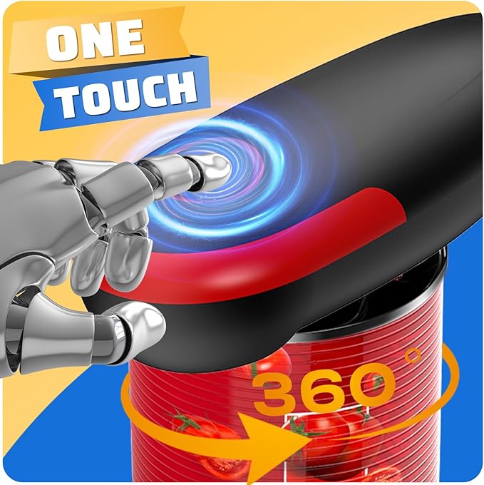 Electric Can Opener, Handheld Smooth Edge No Sharp, Portable Automatic Can Opener for Camping, Best Kitchen Gadgets Easy for Arthritis Patients