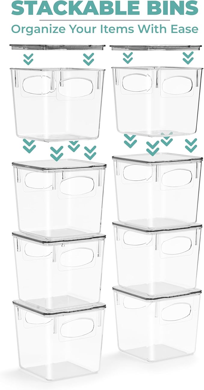 Sorbus Small Plastic K Cup Storage Bins - Nespresso Pods Holder, Vertuo Pod Holder, Kitchen Organization, Pantry Storage, Fridge Organizer - K Cup Organizer for Nespresso Accessories (4 pack)