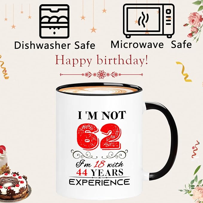 1963 62th Birthday Mug for Women Men, Turning 62 Year Old Birthday Gifts for Mom, Dad, Grandma, Grandpa, Wife, Husband, Daughter, Sister, Best Friends, Coworkers, Her, Him, 11oz Coffee Cup