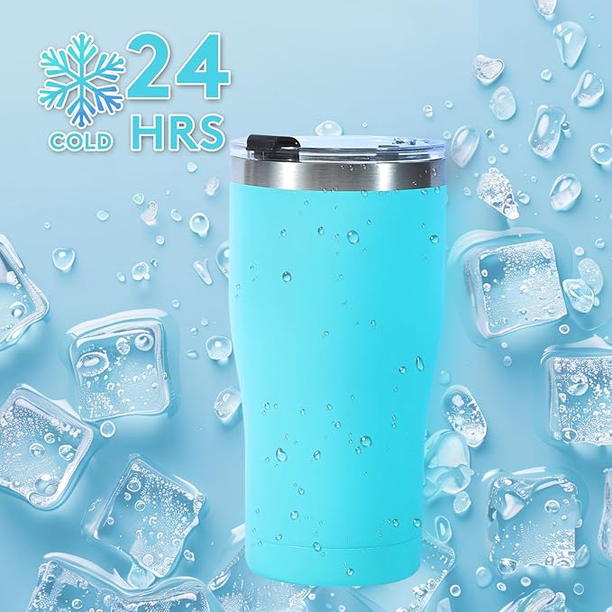 Dongni 20oz Tumbler with Lid Stainless Steel Tumblers Bulk, Double Wall Vacuum Insulated Coffee Travel Mug Powder Coated Tumbler（Mix 12 pack）
