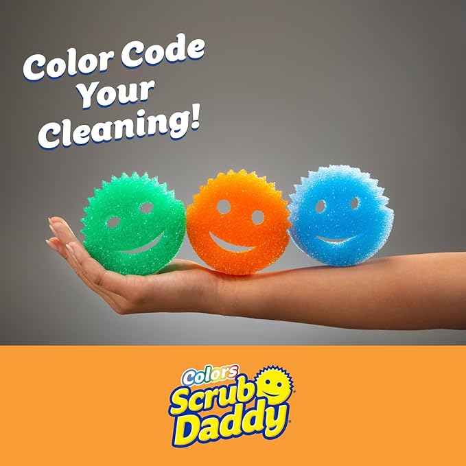 Scrub Daddy Scratch-Free Multipurpose Kitchen Sponges - Bulk Dish Sponges for Kitchen, Bathroom, Household Cleaning & More - Made with BPA-Free Polymer Foam (7 Count)