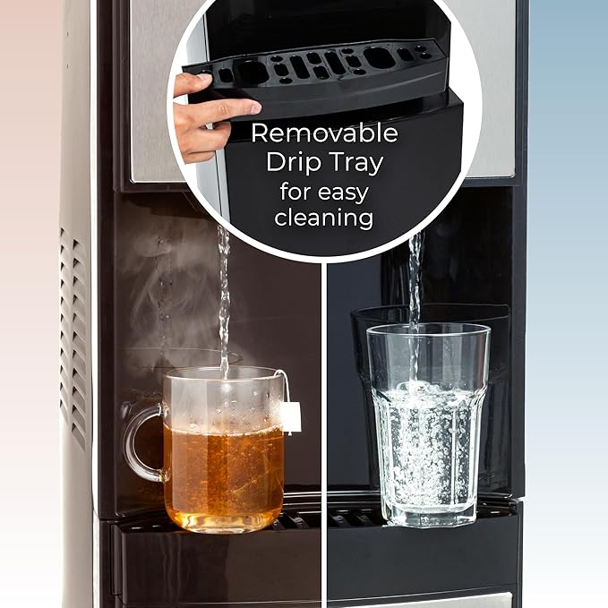 Igloo Bottom Loading Water Cooler – Hot, Cold, & Room Temperature Dispenser – Stainless Steel, Holds 3 & 5 Gallon Jugs, Child Safety Lock – for Homes, Kitchens, Offices, Dorms