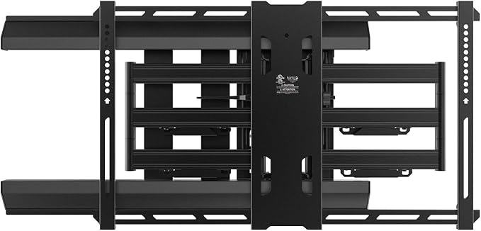 Kanto PMX680 Full Motion Pro Series Mount for 39" to 80" TVs | Adjustable Positioning | Integrated Cable Management | Toolless Tilt | Black
