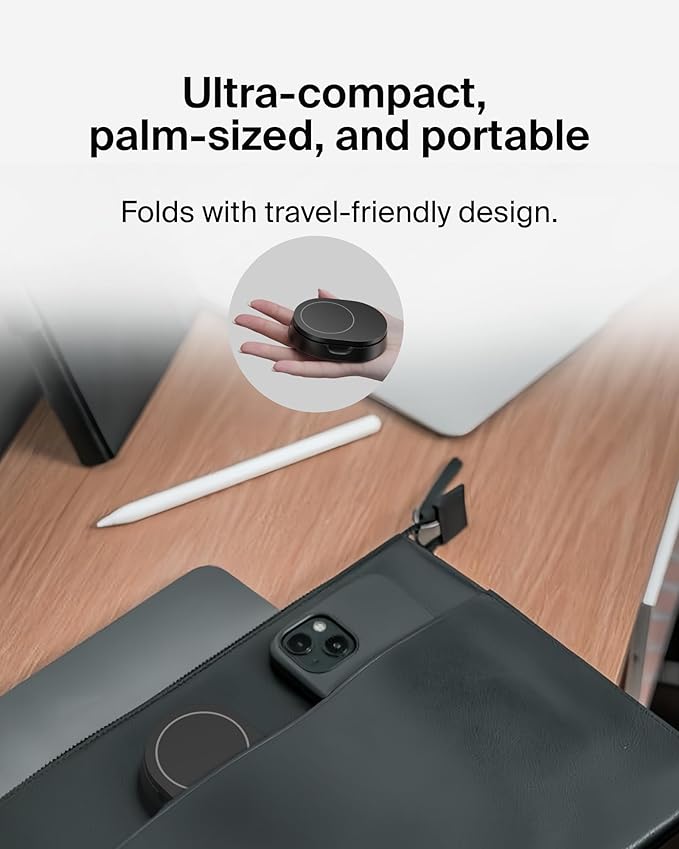 Belkin Convertible Magnetic Charging Stand 15W - MagSafe-Compatible Fast Qi2 Charger, iPhone Charger for Apple iPhone 16, 16 Plus, 16 Pro, 16 Pro Max, iPhone 15 & 14, Apple Airpods Pro, & More - Black