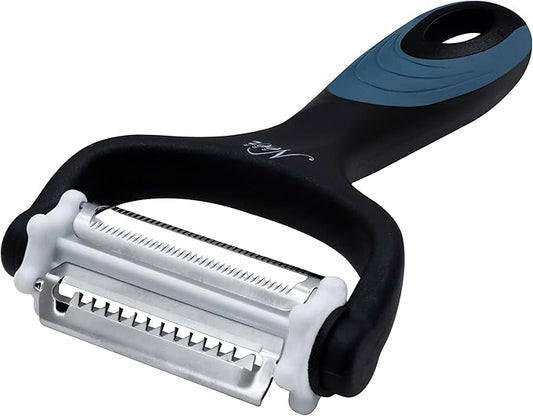 Potato Peeler with Julienne Cutter (3 Blades, 360° Rotating) – Y Peelers for Vegetable Carrot Cucumber Potatoes & Fruits – Stainless Steel Blades, Anti Slip Handle