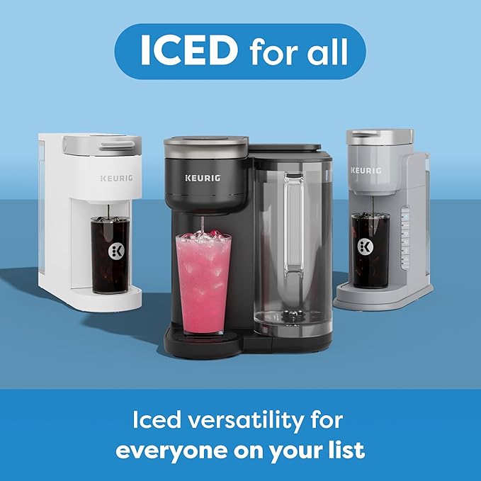 Keurig K-Iced Single Serve Coffee Maker – Brew Over Ice Button, Compact Design, Perfect Holiday Gift for Iced Coffee Lovers, White