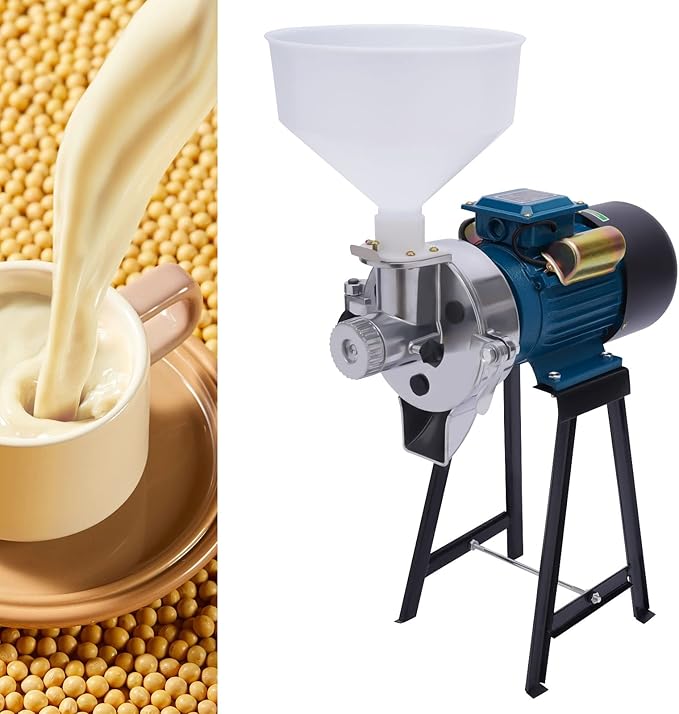 Electric Grain Mill Grinder, Dry & Wet Grinding 110V 2200W, 88.18 lbs/H High Speed Grinder, with Funnel for Grinding Wheat Rice Corn Sorghum Soybeans