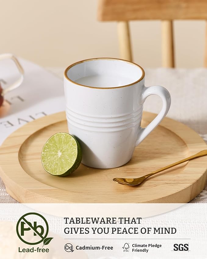 famiware Jupiter Coffee Mugs Set of 4, 14 OZ Coffee Mug, Microwave and Dishwasher Safe, Coffee Cups with Handle for Coffee, Tea, Cocoa, Milk, Multi-color