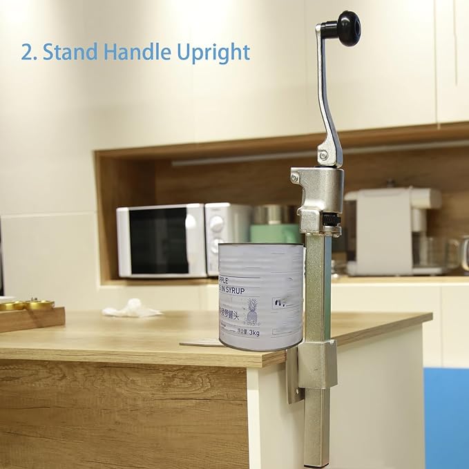 Commercial Can Opener Heavy Duty for Large Cans Industrial Can Opener for Big Cans Manual Stainless Steel Table Can Openers Restaurant Can Opener #10 Cans Up To 11" Tall For Bars Hotel Kitchen