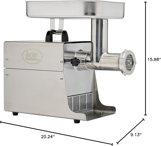 LEM Products BigBite #8 Meat Grinder, 0.50 HP Stainless Steel Electric Meat Grinder Machine, Ideal for Regular Use