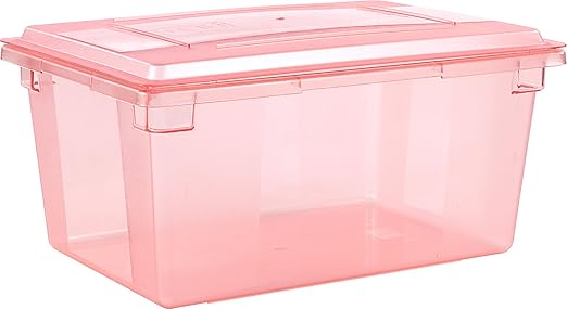 Carlisle FoodService Products 10623C05 StorPlus Color-Coded Food Box Storage Container Only, 16.6 Gallon, 26" x 18" x 12", Red (Pack of 3)
