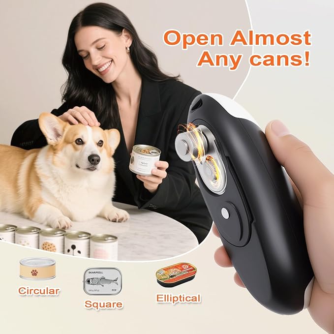 One-Touch Can Opener Electric with Rechargeable USB-C Fast Charge, The Popular Electric Can Openers for Senior, Kids, and Best Gift in Kitchen