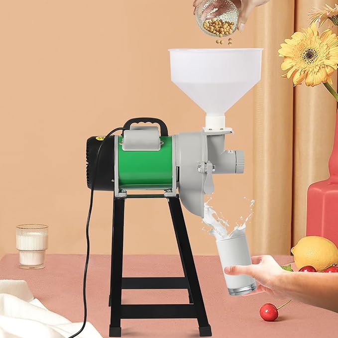 Electric Grain Mill, 2200W Commercial Grinder Machine, Wet Cereals Grinder With Funnel, Corn Mill, Rice Grain Flour Mill, Molino De Maiz Electrico