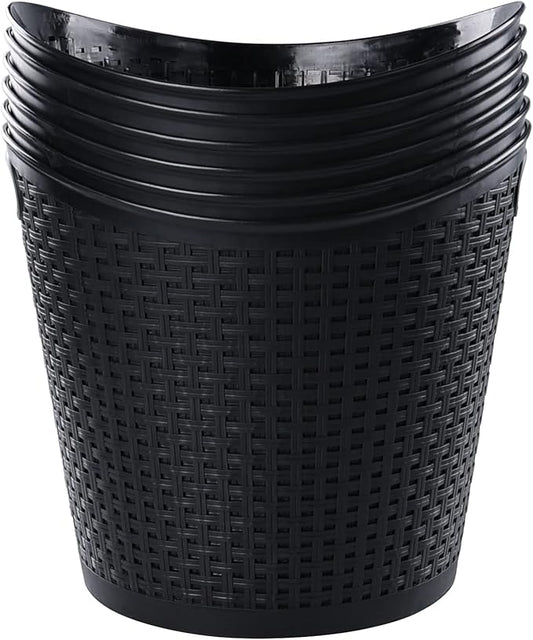 6-Pack Plastic Storage Basket, Laundry Hamper Storage Basket, Black