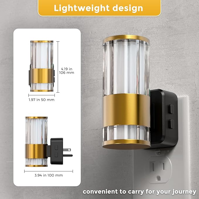 L LOHAS LED Night Light, Automatic Night Lights Plug into Wall, 0-100LM Adjustable Brightness LED Night Light, Dimmable Night Lights Plug in with Auto Light Sensor, for Bedroom Hallway Home Decor