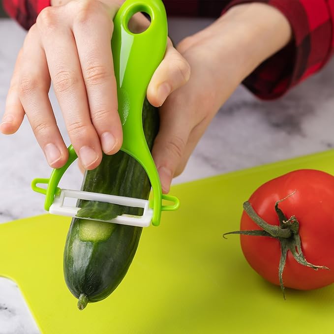 uxcell 2pcs Vegetable Peeler Set, 4.5 Inch Stainless Steel Potato Peeler for Apple Fruits Red