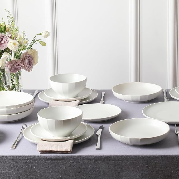 Stone Lain Rio 4-Piece Pasta Bowl Set Stoneware, Beige