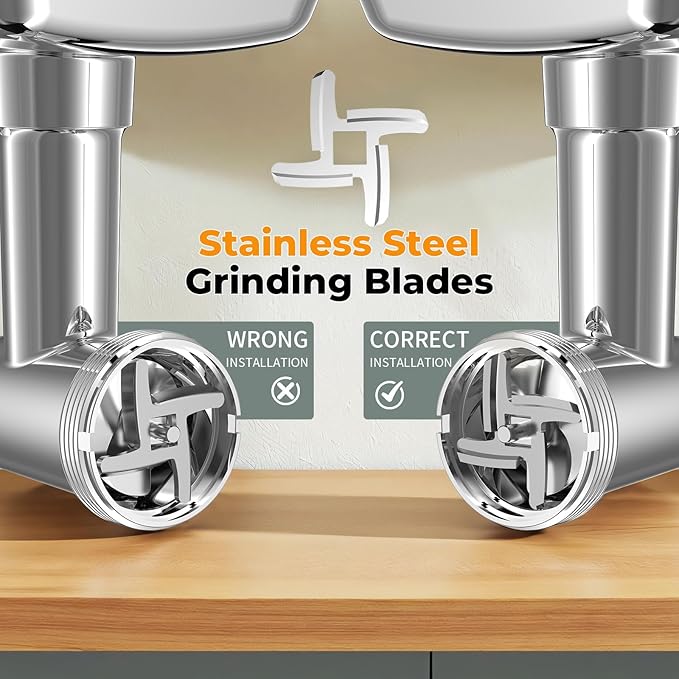 Facelle Electric Meat Grinder for Home Use, Mincer Machine with Stainless Steel Blades & 3 Grinding Plates,Sausage Stuffer & Kubbe Kit, Food Grinder for Burgers, Kibbeh, Beef Sticks, Dog Food