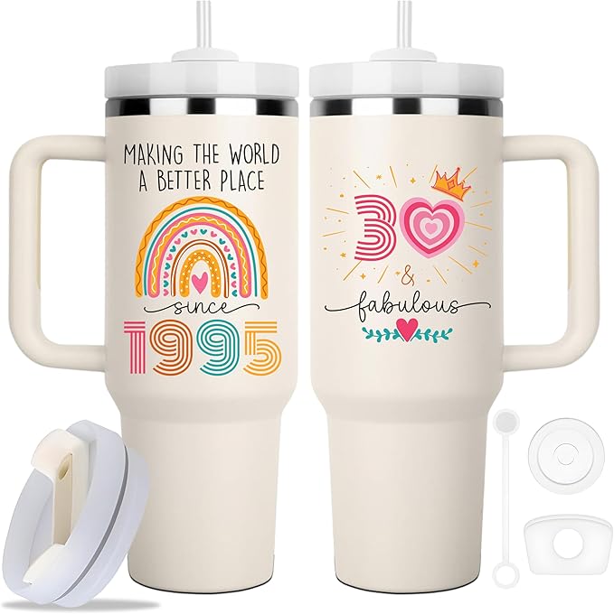 1995 Birthday Gifts For 30 Years Old Woman, 1995 Birthday Tumbler 40oz, Bday Gift For 30 Year Old Woman, Turning 30 Gifts, 30th Birthday Gifts