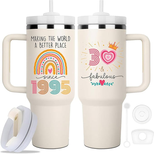 1995 Birthday Gifts For 30 Years Old Woman, 1995 Birthday Tumbler 40oz, Bday Gift For 30 Year Old Woman, Turning 30 Gifts, 30th Birthday Gifts