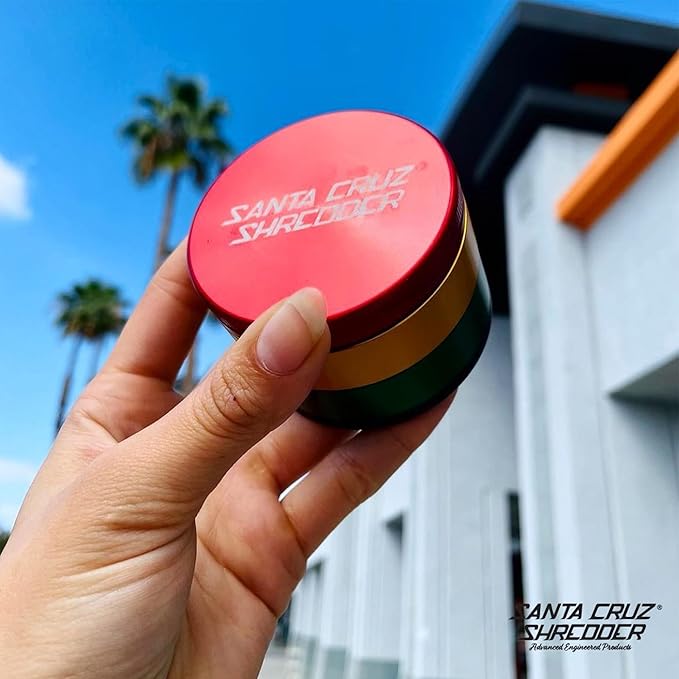 Santa Cruz Shredder Metal Spice Grinder Made in USA (Large (2.7 Inch), Rasta)
