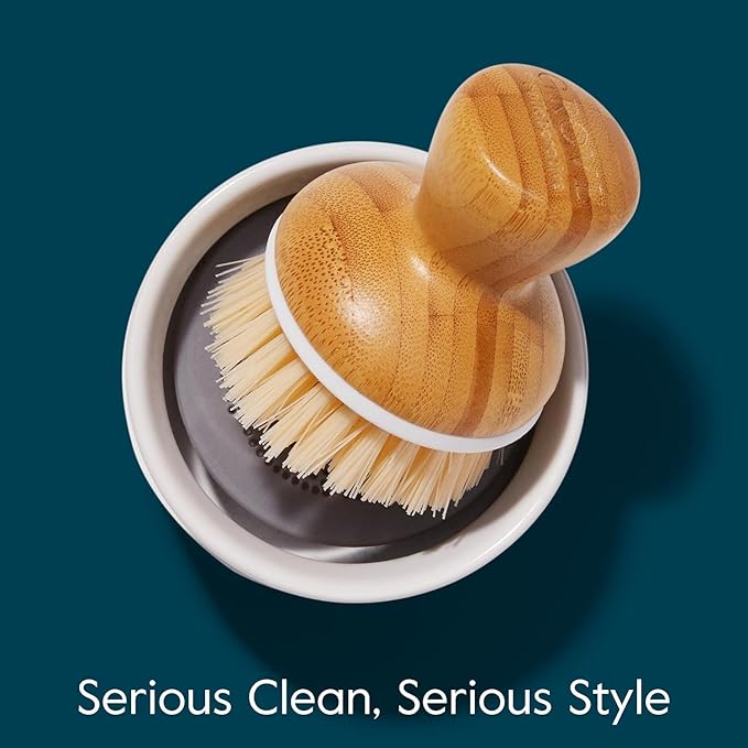 Grove Co. Bubble-Up Dish Brush, 2-Pack, Ergonomically Designed Dish Scrubber, Replacement Dish Scrub Brush, Removes Tough Messes, Gentle on Dishes, Sustainable Solution to The World's Waste Problem
