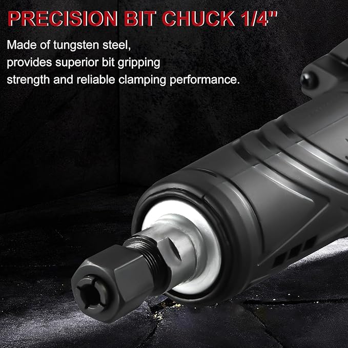 AOBEN Electric Die Grinder 1/4" Collet, 28000 RPM Power Straight Grinder Tool, Heavy Duty Metal Grinding, Polishing, Deburring & Welding Repair, Ergonomic Grip
