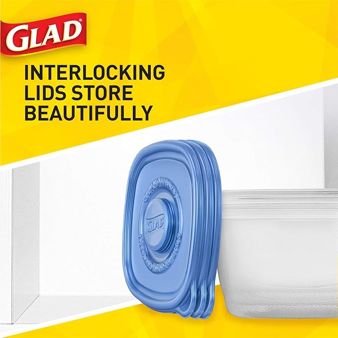 Glad Food Storage Containers - To Go Lunch Containers - 32 Ounce - 4 Containers
