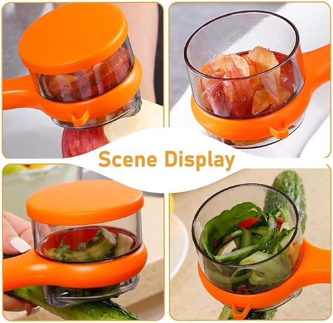 Peeling Knife with Storage Box, 2026 New with Box Storage Kitchen Special Fruitpeeler, Fruit and Vegetable Peeler with Container, Double-Sided Stainless Steel Peeler Gadgets | Easy to Use (Green*2)