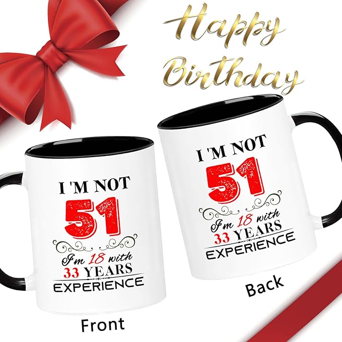 1974 51th Birthday Mug for Women Men, Turning 51 Year Old Birthday Gifts for Mom, Dad, Grandma, Grandpa, Wife, Husband, Daughter, Sister, Best Friends, Coworkers, Her, Him, 11oz Coffee Cup