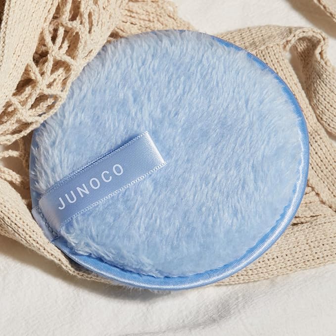 JUNO & Co. Reusable Makeup Remover Pad, Washable Face Cleansing Pad Blue