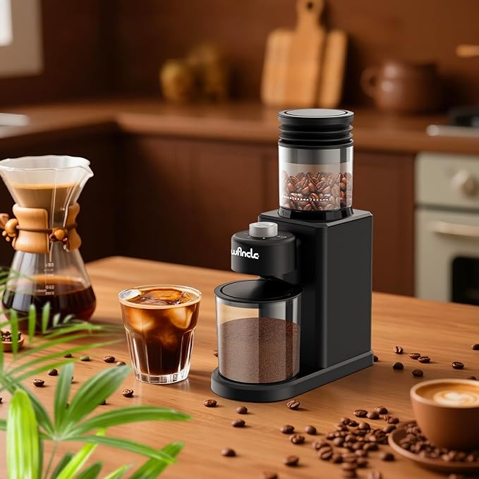 Wancle Coffee Grinder, Electric Conical Burr Coffee Bean Grinder, 25 Grind Settings-Adjustable for Espresso French Press Drip, 2-12 Cup Capacity, Low Noise, 80g Bean Capacity (Expandable to 120g)