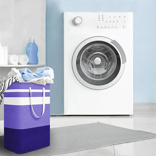2-Pack Foldable Laundry Basket,Large Laundry Baskets with Handles,Waterproof Laundry Hamper,Collapsible Laundry Hampers for Clothes Organizer 80L (Purple)