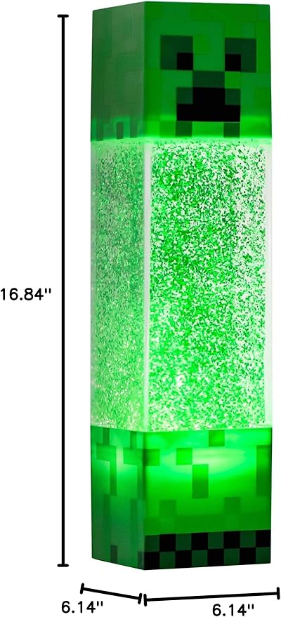 Minecraft Creeper Glitter Motion Light | 12-Inch Fun Mood Light LED Lamp