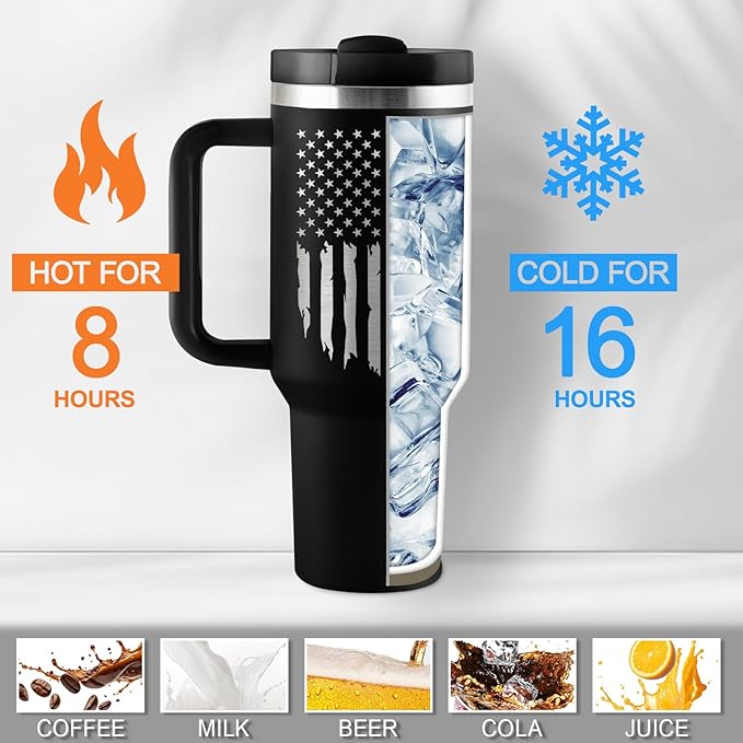 Uncle Gifts Birthday Gifts for Uncle from Niece Nephew Best Uncles Birthday Gift 40oz Travel Cup Insulated Tumbler with Handle & Straw