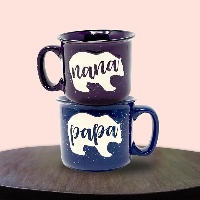 Mama Bear & Papa Bear 15 oz Coffee Mug Set - Cute Coffee Cup Gift Set for Men and Women - Unique Fun Gifts for Couples, Parents, Grandparents for Birthdays, Mother's Day, Father's Day, Christmas