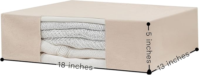Cashmere Storage Bags - 100% Cotton, Moth Proof, Zipper Closure, Reusable, Washable Garment Storage Bags for Sweaters, Dresses - Perfect for Underbed Storage and Organizing Sweaters in Closet (1 Bag)