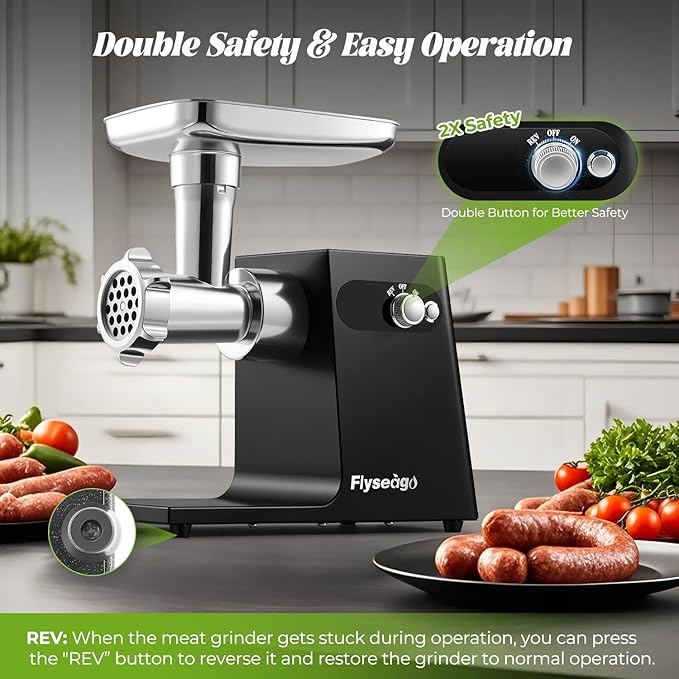 Commercial Meat Grinder Electric 3600w Heavy Duty Meat Grinders and Sausage Stuffers, Kubbe Kit for Household Use & Commercial