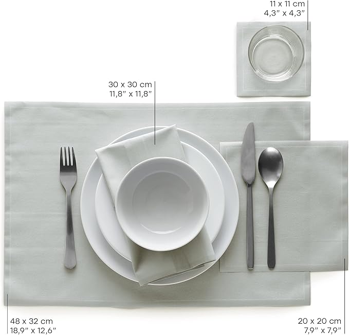 Cotton Cocktail Napkin - 4.3 x 4.3 in - 50 units per roll - Grey