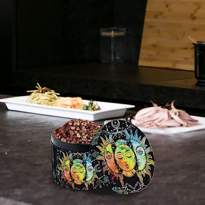 2.5 Inch Boho Grinder, Large Spice Grinder（Sun and Moon Pattern）