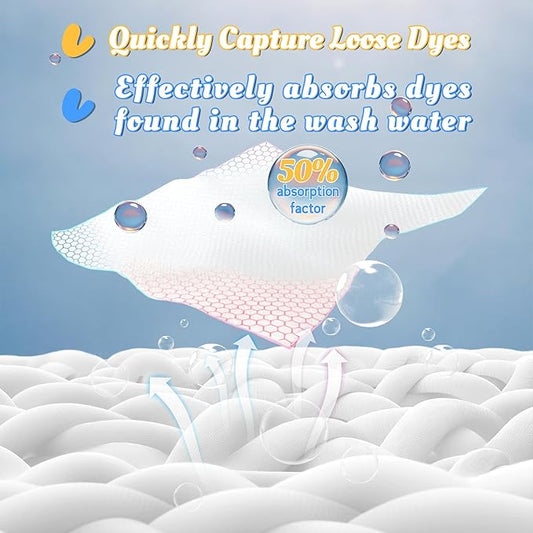 Catcher Sheets for Laundry 30 Count, Dye Catcher to Prevent Color Runs, Grabber Sheets for Home, Apartment, Dorm, Hotel