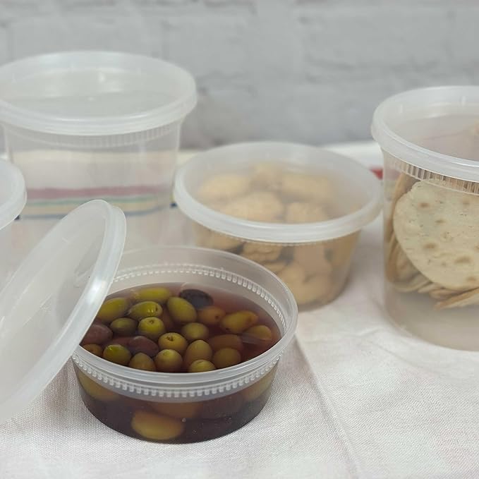 32 oz Deli Containers with Lids (Pack of 240), Recyclable Polypropylene, Microwavable, Heat Resistant (32)