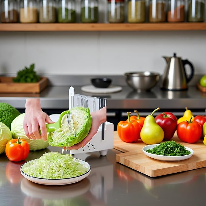Green 18 * 12cm Cabbage Shredder,Vegetable Cutter Cabbage Slicer,Stainless Steel Fruit Vegetable Potato Peeler Graters Kitchen Must Have for Home Restaurants Kitchen Utensils and Gadgets