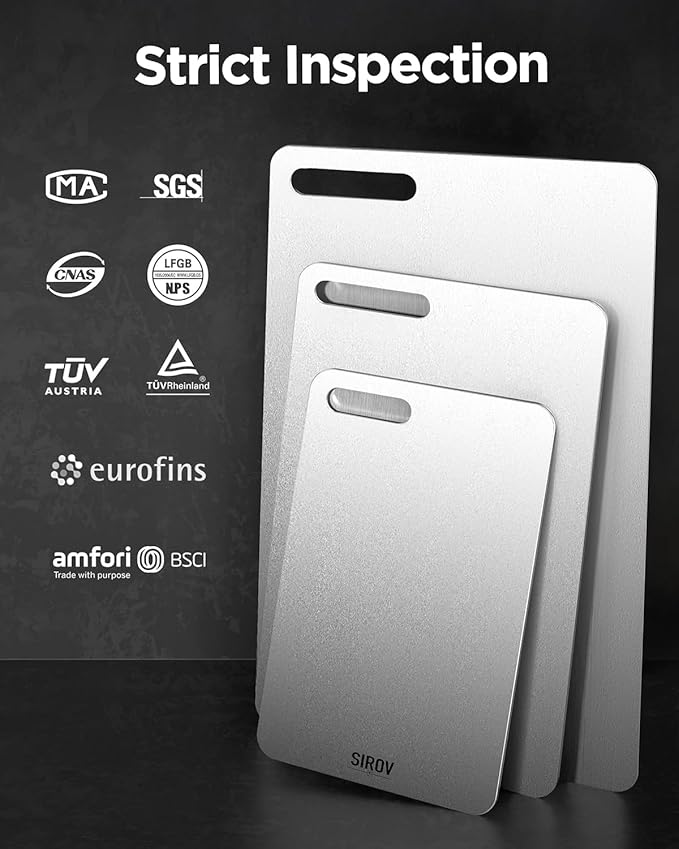 Katuchef Titanium Cutting Board for Kitchen, 100% Pure Titanium Cutting Board Food Grade,Non Toxic chopping board, Dishwasher safe, Easy to Clean Large Size, 15”x9.6”