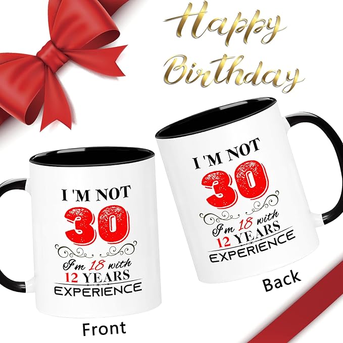 30th Birthday Gifts For Women Men, 30 Year Old Birthday Gifts for Women Men, 1995 Birthday Gifts for Women Men, 30th Birthday Decorations for Women Men, 30th Birthday Mug Cups, 11oz