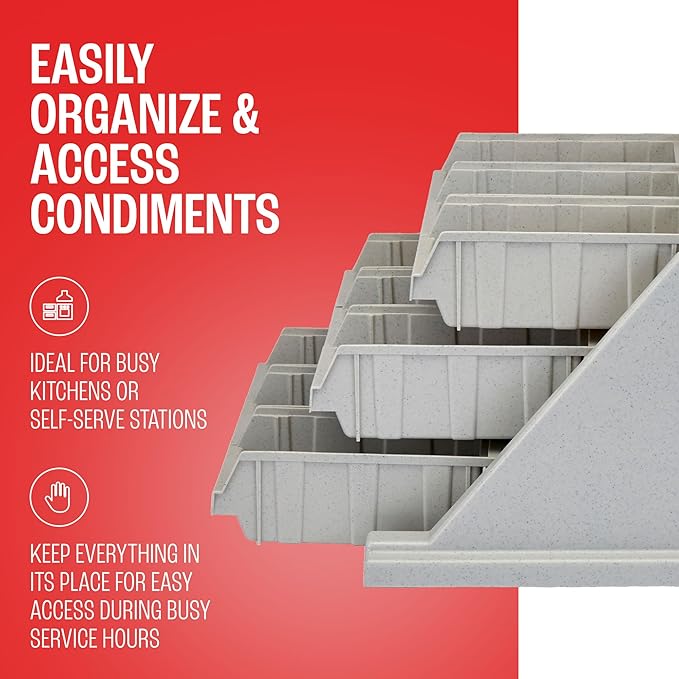 Cambro Versa - Self Serve Condiment and Utensil Bin - 9 Storage Bins - Ideal for Food and Coffee Condiments (Gray)