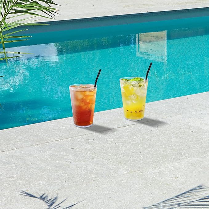 32 OZ Large Plastic Cups Reusable，Shatterproof Drinking Glasses, Stackable Glasses Drinking Set, Plastic Cups for Kitchen,Poolside,Party, House,BPA-Free,Dishwasher Safe,Sets of 6